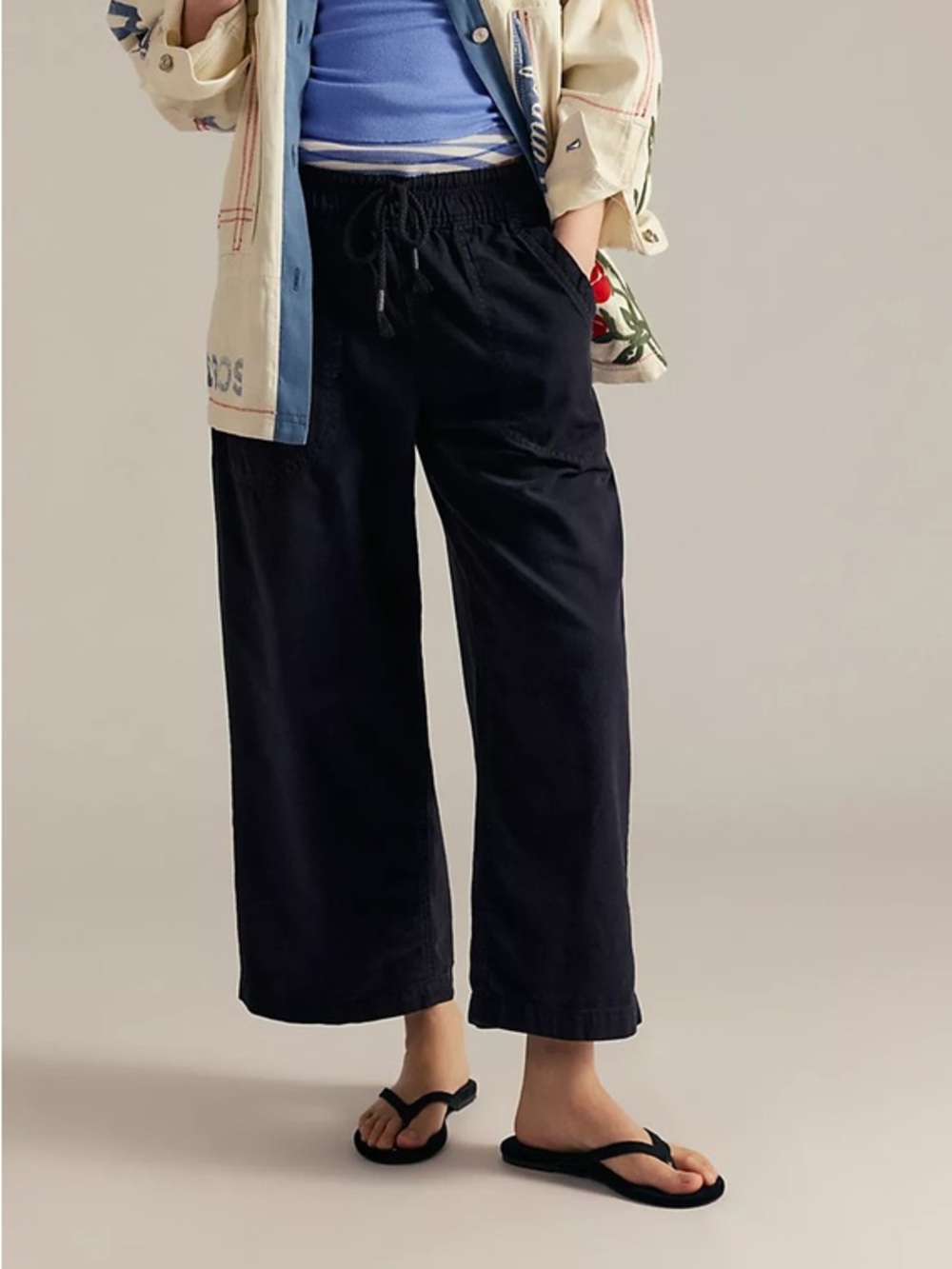 Free People Easy Peasy Pull-on Pants in Washed Black